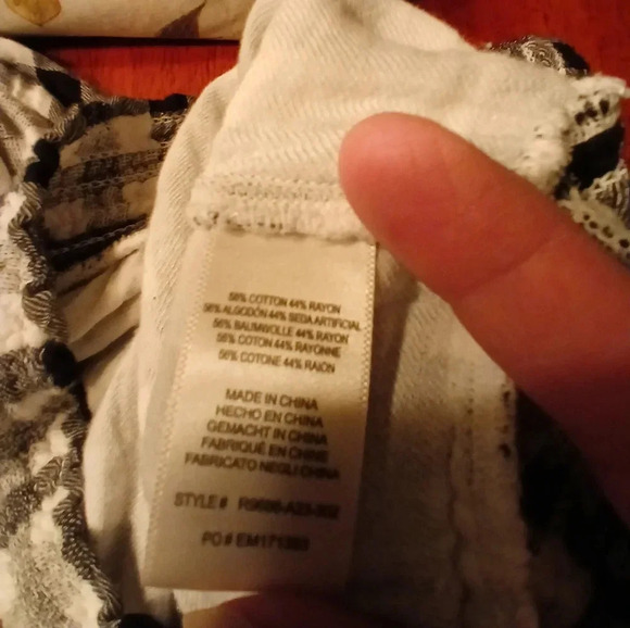 Cloth & Stone Anthropology Black & White Gingham Cinched Womens Small Preppy Y2K - Picture 5 of 7